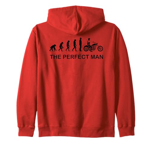 Biker Evolution Perfect Man Motorradfahrer Kapuzenjacke von Biker Evolution Funny Perfect Man Motorrad