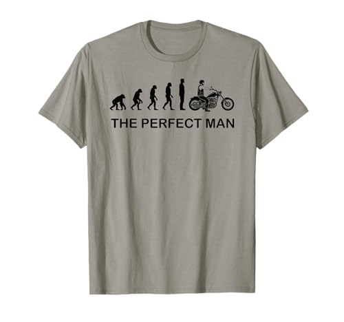 Biker Evolution Perfect Man Motorradfahrer T-Shirt von Biker Evolution Funny Perfect Man Motorcycle