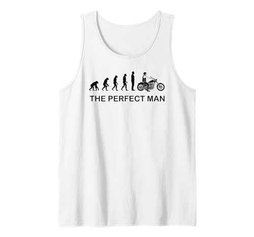 Herren Biker Evolution Perfect Man Motorradfahrer Tank Top von Biker Evolution Funny Perfect Man Motorrad