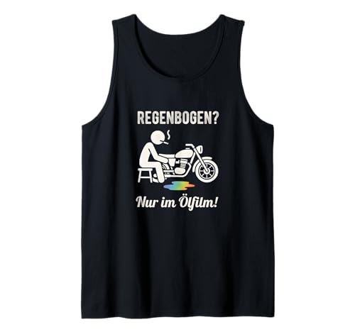 Herren Regenbogen Nur im Ölfilm Motorrad Tank Top Herren Regenbogen Nur im Ölfilm Motorrad Tank Top von Biker Humor Retro Garage