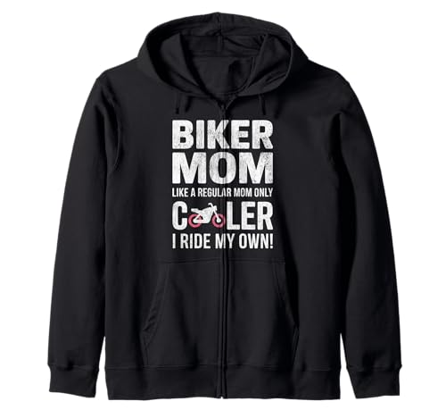 Biker-Mama wie eine Normale Mutter, Aber cooleres Lustiges Motorrad Kapuzenjacke von Biker Mom Design Apparel