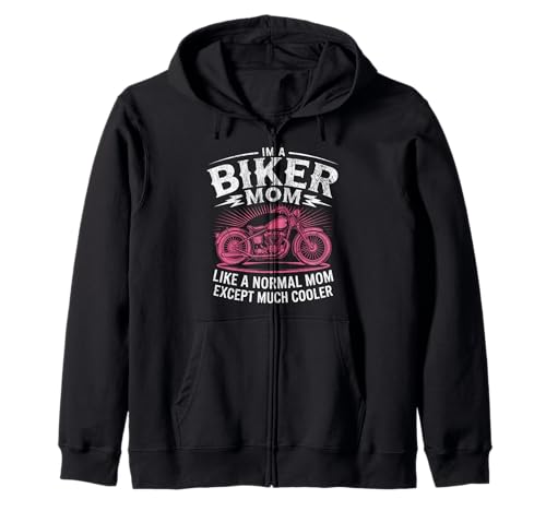 Biker-Mama wie eine Normale Mutter, Aber cooleres Lustiges Motorrad Kapuzenjacke von Biker Mom Design Apparel