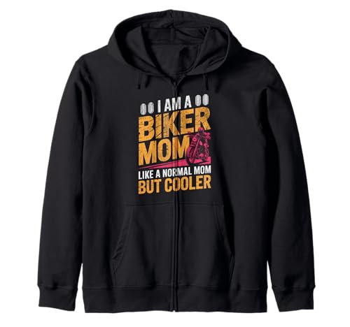 Biker-Mama wie eine Normale Mutter, Aber cooleres Lustiges Motorrad Kapuzenjacke von Biker Mom Design Apparel