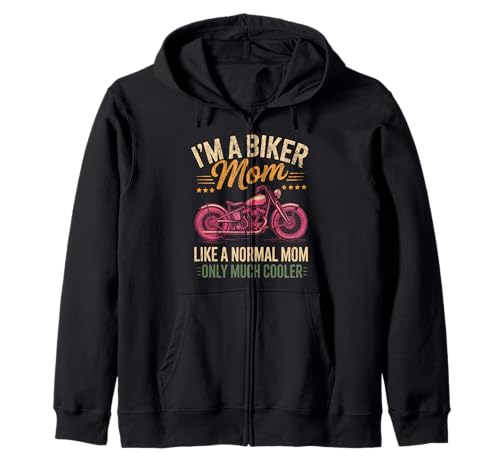 Biker-Mama wie eine Normale Mutter, Aber cooleres Lustiges Motorrad Kapuzenjacke von Biker Mom Design Apparel