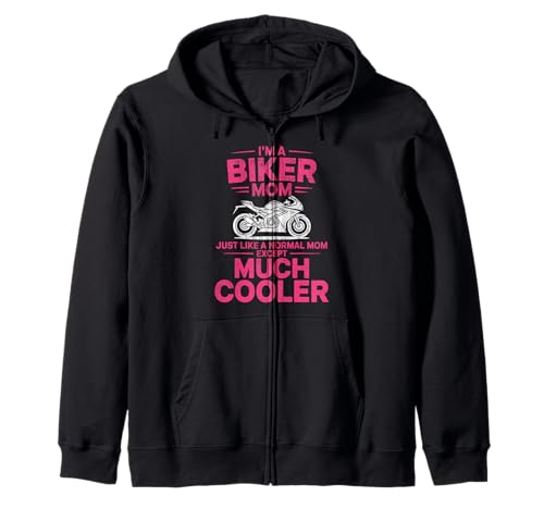 Biker-Mama wie eine Normale Mutter, Aber cooleres Lustiges Motorrad Kapuzenjacke von Biker Mom Design Apparel