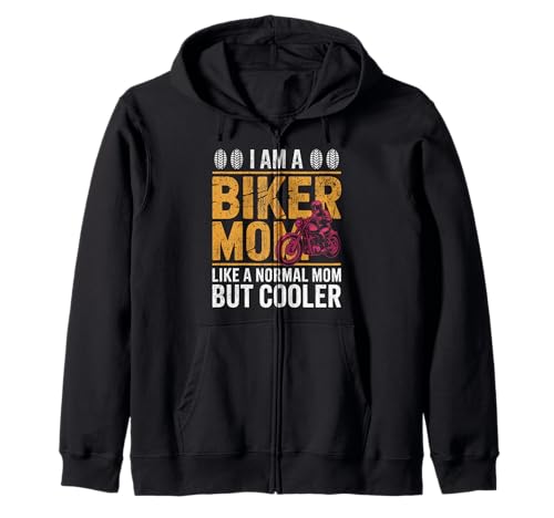 Biker-Mama wie eine Normale Mutter, Aber cooleres Lustiges Motorrad Kapuzenjacke von Biker Mom Design Apparel