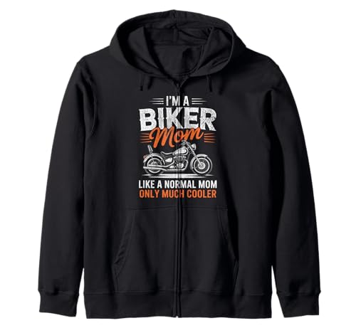 Biker-Mama wie eine Normale Mutter, Aber cooleres Lustiges Motorrad Kapuzenjacke von Biker Mom Design Apparel