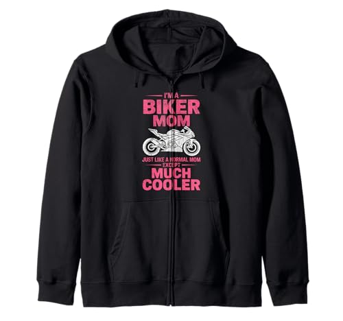 Biker-Mama wie eine Normale Mutter, Aber cooleres Lustiges Motorrad Kapuzenjacke von Biker Mom Design Apparel