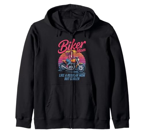 Biker-Mama wie eine Normale Mutter, Aber cooleres Lustiges Motorrad Kapuzenjacke von Biker Mom Design Apparel