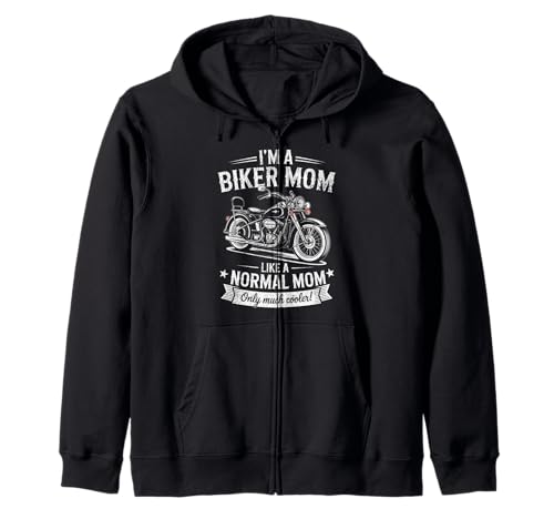 Biker-Mama wie eine Normale Mutter, Aber cooleres Lustiges Motorrad Kapuzenjacke von Biker Mom Design Apparel
