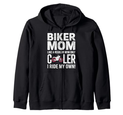Biker-Mama wie eine Normale Mutter, Aber cooleres Lustiges Motorrad Kapuzenjacke von Biker Mom Design Apparel