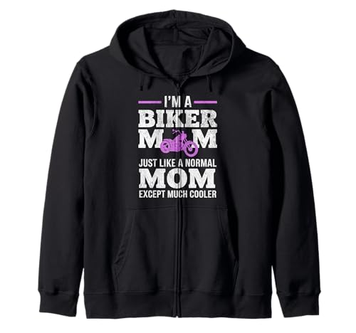 Biker-Mama wie eine Normale Mutter, Aber cooleres Lustiges Motorrad Kapuzenjacke von Biker Mom Design Apparel