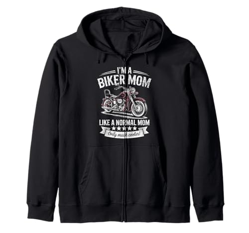 Biker-Mama wie eine Normale Mutter, Aber cooleres Lustiges Motorrad Kapuzenjacke von Biker Mom Design Apparel