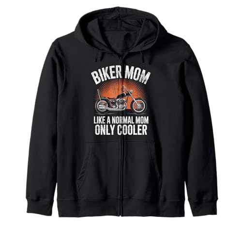 Biker-Mama wie eine Normale Mutter, Aber cooleres Lustiges Motorrad Kapuzenjacke von Biker Mom Design Apparel