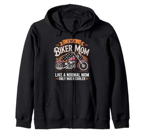 Biker-Mama wie eine Normale Mutter, Aber cooleres Lustiges Motorrad Kapuzenjacke von Biker Mom Design Apparel