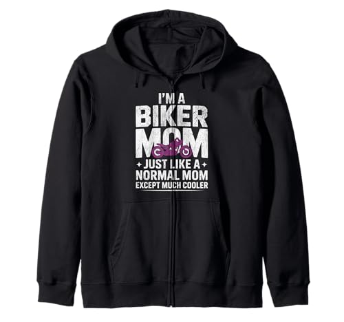 Biker-Mama wie eine Normale Mutter, Aber cooleres Lustiges Motorrad Kapuzenjacke von Biker Mom Design Apparel