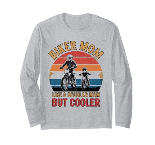 Biker-Mama wie eine Normale Mutter, Aber cooleres Lustiges Motorrad Langarmshirt von Biker Mom Design Apparel