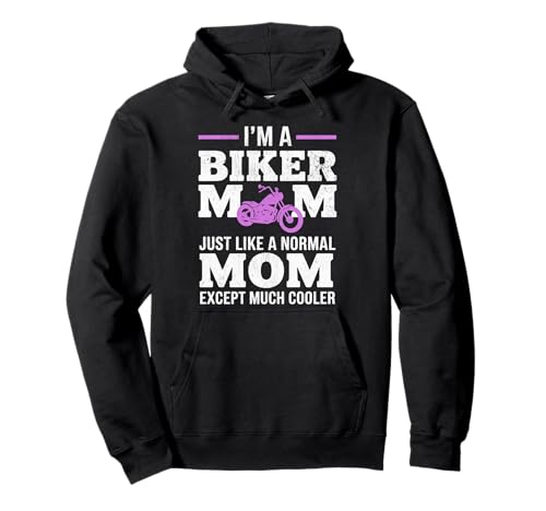 Biker-Mama wie eine Normale Mutter, Aber cooleres Lustiges Motorrad Pullover Hoodie von Biker Mom Design Apparel