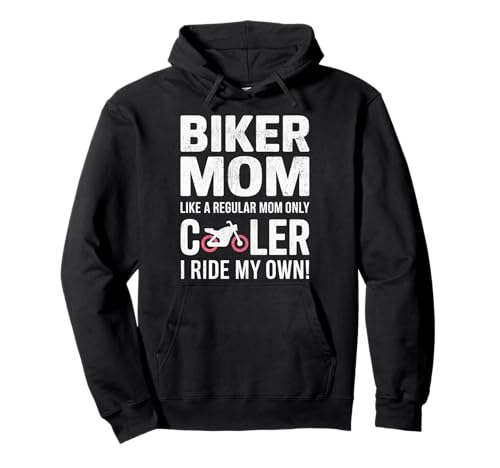 Biker-Mama wie eine Normale Mutter, Aber cooleres Lustiges Motorrad Pullover Hoodie von Biker Mom Design Apparel