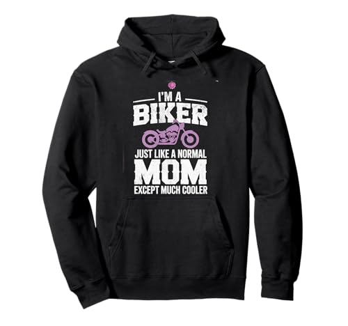 Biker-Mama wie eine Normale Mutter, Aber cooleres Lustiges Motorrad Pullover Hoodie von Biker Mom Design Apparel
