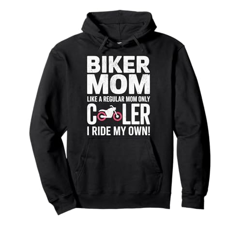 Biker-Mama wie eine Normale Mutter, Aber cooleres Lustiges Motorrad Pullover Hoodie von Biker Mom Design Apparel