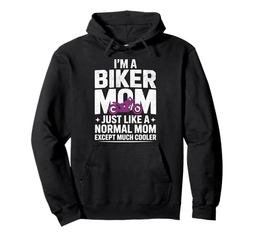 Biker-Mama wie eine Normale Mutter, Aber cooleres Lustiges Motorrad Pullover Hoodie von Biker Mom Design Apparel