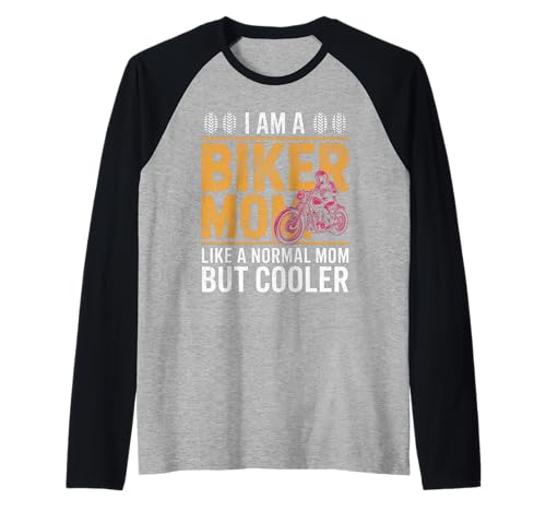 Biker-Mama wie eine Normale Mutter, Aber cooleres Lustiges Motorrad Raglan von Biker Mom Design Apparel