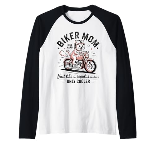 Biker-Mama wie eine Normale Mutter, Aber cooleres Lustiges Motorrad Raglan von Biker Mom Design Apparel