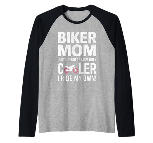 Biker-Mama wie eine Normale Mutter, Aber cooleres Lustiges Motorrad Raglan von Biker Mom Design Apparel