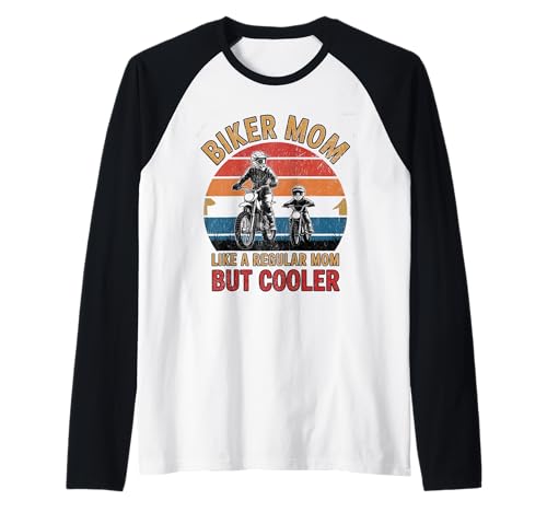 Biker-Mama wie eine Normale Mutter, Aber cooleres Lustiges Motorrad Raglan von Biker Mom Design Apparel