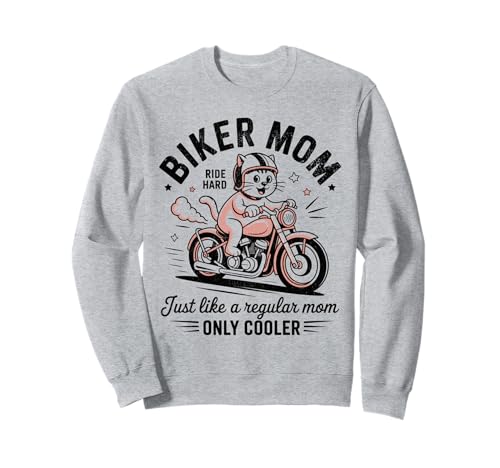 Biker-Mama wie eine Normale Mutter, Aber cooleres Lustiges Motorrad Sweatshirt von Biker Mom Design Apparel