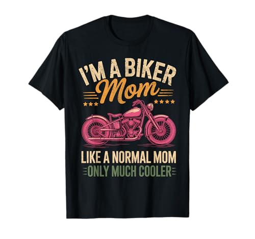 Biker-Mama wie eine Normale Mutter, Aber cooleres Lustiges Motorrad T-Shirt von Biker Mom Design Apparel