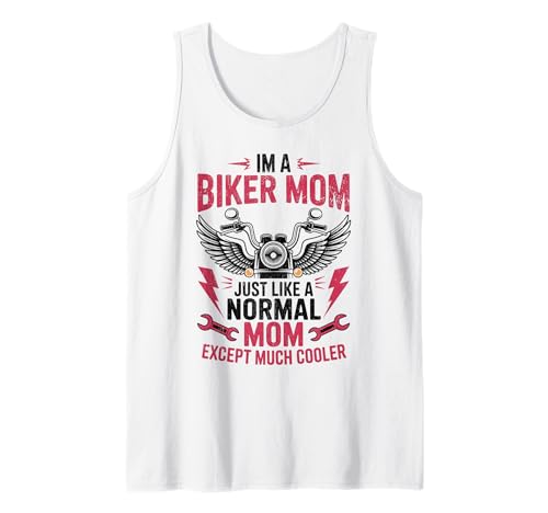 Biker-Mama wie eine Normale Mutter, Aber cooleres Lustiges Motorrad Tank Top von Biker Mom Design Apparel