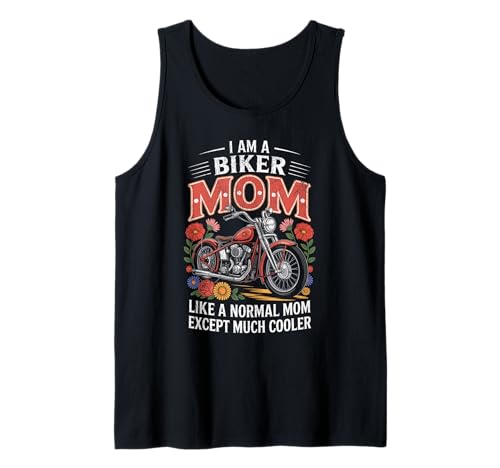 Biker-Mama wie eine Normale Mutter, Aber cooleres Lustiges Motorrad Tank Top von Biker Mom Design Apparel