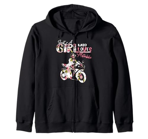 Just A Girl Who Loves Motorbike Floral Woman Biker Lover Kapuzenjacke Just A Girl Who Loves Motorbike Floral Woman Biker Lover Kapuzenjacke von Biker Vacations Costume