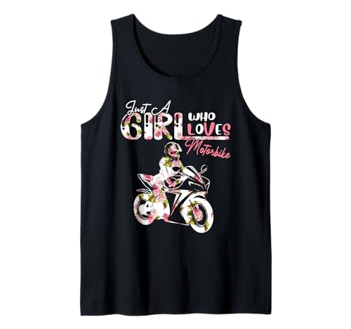 Just A Girl Who Loves Motorbike Floral Woman Biker Lover Tank Top Just A Girl Who Loves Motorbike Floral Woman Biker Lover Tank Top von Biker Vacations Costume