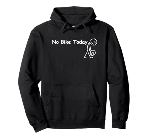 Heute kein Fahrrad, trauriger Kleiner Biker Stick Man Pullover Hoodie von Biker