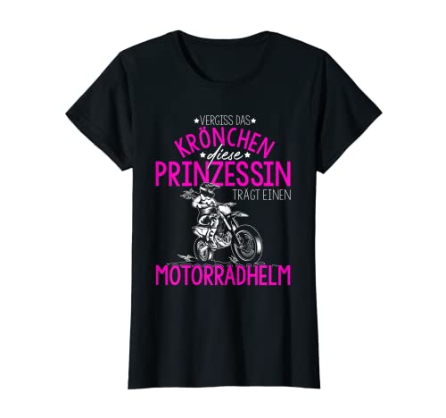Damen Vergiss das Krönchen Diese Prinzessin Trägt Motorradhelm! T-Shirt von Bikerin Helm Geschenkideen & Bekleidung
