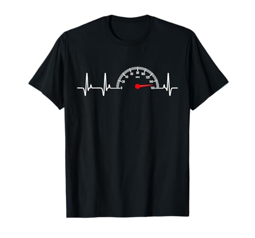 Tacho Herzschlag Motorrad Autos Hochgeschwindigkeitsfahren Herren T-Shirt von Bikers Cars Speed Lovers Apparel