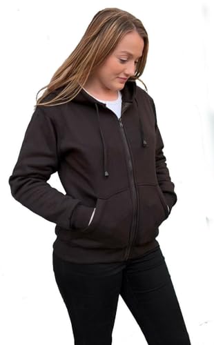 Damen Motorradjacke mit Kapuze - Komplett gefüttert - DuPont Kevlar Aramidfasern - CE-Protektoren - Schwarz - 40 von Bikers Gear Australia
