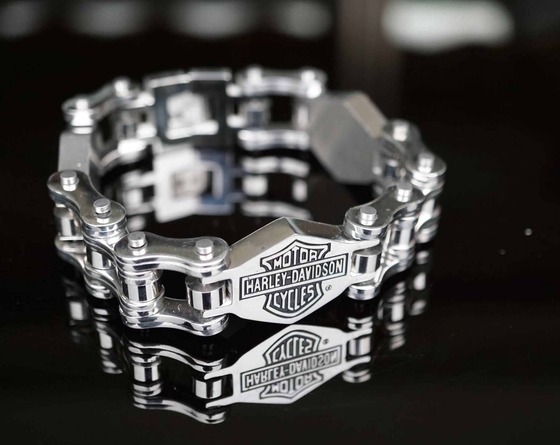 Herren Biker Edelstahl Bar & Shield Harley Davidson Armband Bracelet Jewelry Steel Neu von BikerworldCo