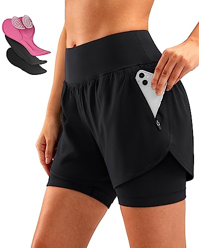 Bikewa Damen Mountainbike Shorts 4D Gepolstert MTB Radfahren Reiten Radfahren Fahrrad Biker Cycle Shorts für Frauen Reißverschlusstaschen von Bikewa