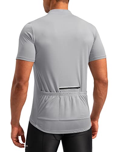 Bikewa Herren Radtrikot Feuchtigkeitstransport Kurzarm UPF Half Zip Bike Road Riding Biking Shirts für Männer Reißverschlusstaschen von Bikewa