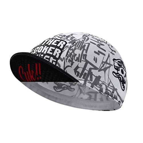 BikingBros Skull Cycling Cap - Polyester Skeleton Cycling Hat-Under Helmet - Funny Cycling Helmet Liner Breathable&Sweat Uptake One Size von BikingBros