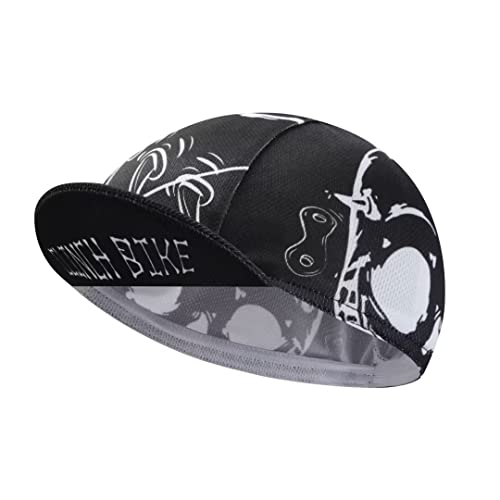 BikingBros Skull Cycling Cap - Polyester Skeleton Cycling Hat-Under Helmet - Funny Cycling Helmet Liner Breathable&Sweat Uptake One Size von BikingBros