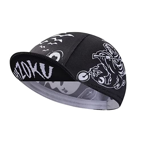 BikingBros Skull Cycling Cap - Polyester Skeleton Cycling Hat-Under Helmet - Funny Cycling Helmet Liner Breathable&Sweat Uptake One Size von BikingBros