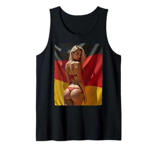 Bikini Babe T-Shirt - Sexy Blond Babe in Rot & Deutsche Flagge Tank Top Bikini Babe T-Shirt - Sexy Blond Babe in Rot & Deutsche Flagge Tank Top von Bikini Babe Tshirts For Men by NSPART