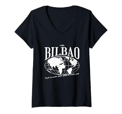 Damen Bilbao Heimat Stolz T-Shirt mit V-Ausschnitt Damen Bilbao Heimat Stolz T-Shirt mit V-Ausschnitt von Bilbaoer Spruch Liebe Geschenkidee