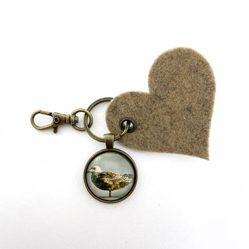 Möwe Sylt Foto Strandkorb Schlüsselanhänger Cabochon Und Herzanhänger Geschenk von BildArt