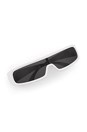 Bilge Karga Toivo Sonnenbrille Damen Herren Unisex UV400 (Weiß, Schwarz) von Bilge Karga